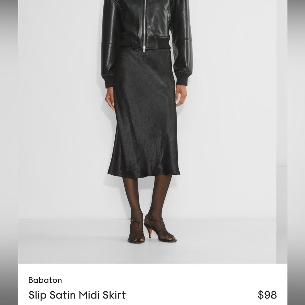 Babaton Slip Midi Skirt in black